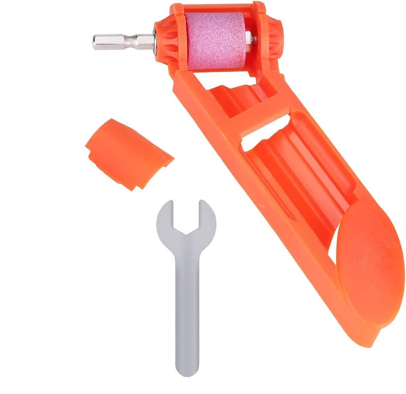Whitecloud TRANSFORMING HOMES® Portable Diamond Drill Bit Sharpener Powered Tool Parts Sharpening Tool Corundum Grinding Wheel for Iron-Based Drill Bits (DRIL001) (Orange) - Image 1