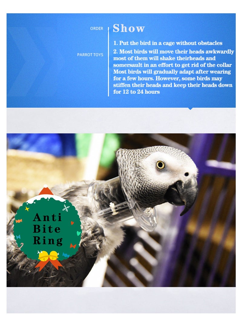 SYOSI Bird Collar Pet Parrot Anti bite Collar, Anti Grab Feather Lick Wound Healing Safety Practical Neck Cover for Macaw African Budgies Parakeet c o c katiel - Image 5
