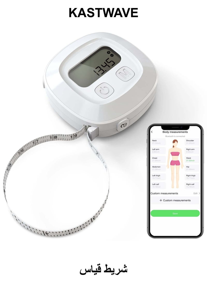 KASTWAVE Tape Measure for Body, Smart Bluetooth Digital Measuring Tape with App, Retractable Function, Accurate Measurement Tape for Weight Loss, Muscle Gain, Fitness Bodybuilding, Inches & CM - Image 1