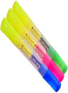 DU HU Triangle DH-805 HighLighter Marker 2 أ— 1 Pack Of 3 Markers With 4 Different Colors - Multi Color
