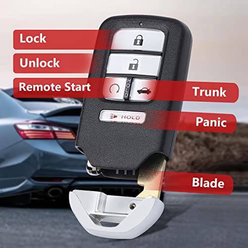 Aichiyu Keyless Entry Smart Proximity Remote Key Fob 5 Buttons 433Mhz Control Transmitter Keyfob for Honda Accord 2018 2019 2020 2021 2022, P/N: 72147-TVA-A01, FCC ID: CWTWB1G0090 - Image 2