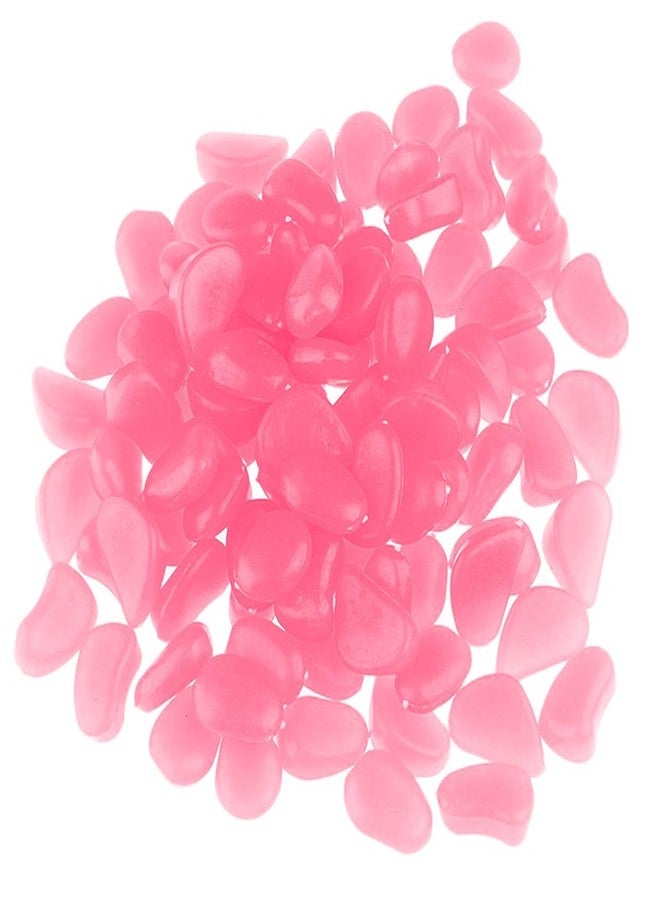 chic style 1100PCS Glow Stones Glowing in The Dark Pebbles Outdoor Decor Fish Tank Walkway Gravel Rocks Decoration (Pink) - Image 1