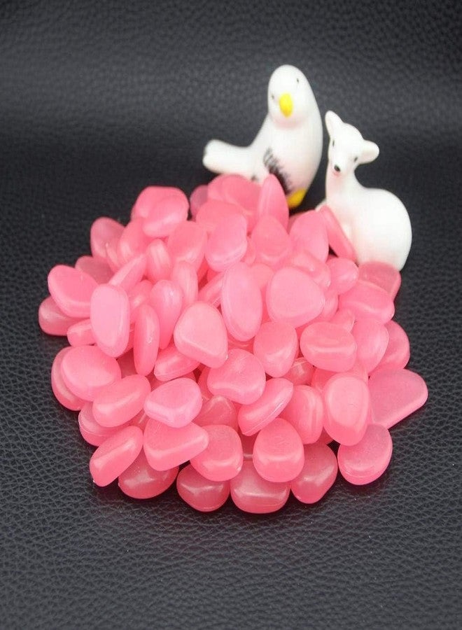 chic style 1100PCS Glow Stones Glowing in The Dark Pebbles Outdoor Decor Fish Tank Walkway Gravel Rocks Decoration (Pink) - Image 3