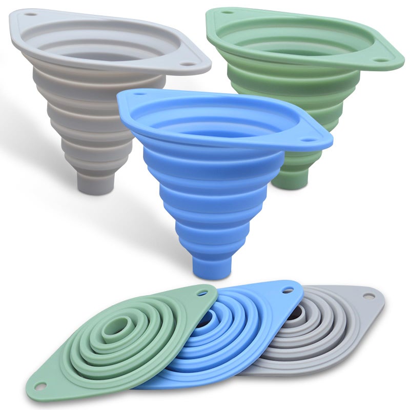 VAYRMEU Kitchen Funnel Set 3 PackFunnels for Kitchen Use Filling BottlesSilicone Funnel CollapsibleSmall Funnels for Filling Small Bottles - Image 2