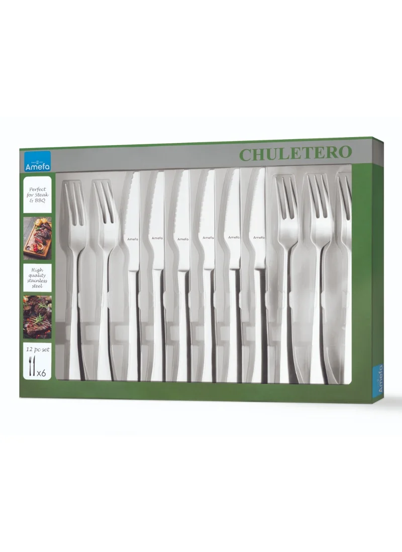 أميفا Chuletero 7038 12-pc Steak set in window box