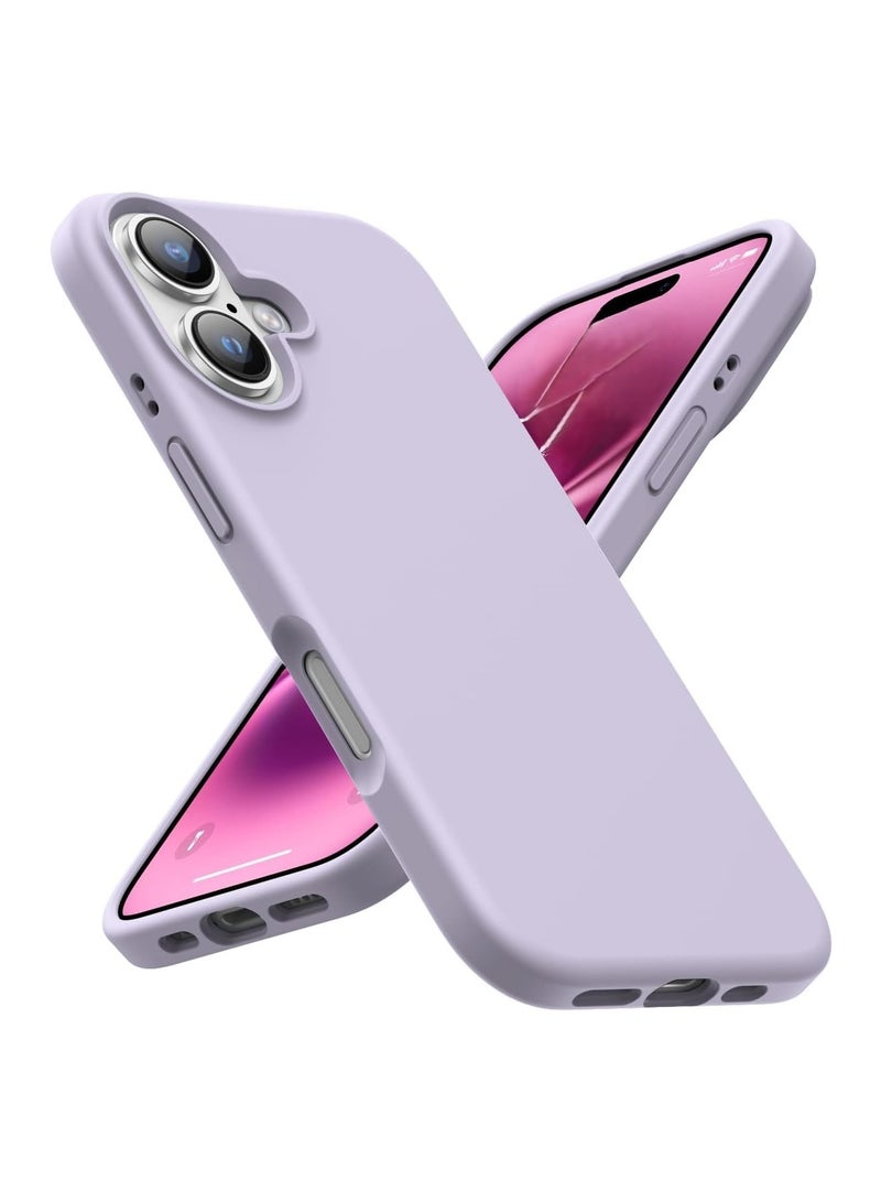 ACLIX Silicone Case Compatible with iPhone 16, Slim Liquid Silicone, Layers of Soft Gel Rubber Shockproof, Protective Phone Case Cover with TPU Lining (Light Purple)