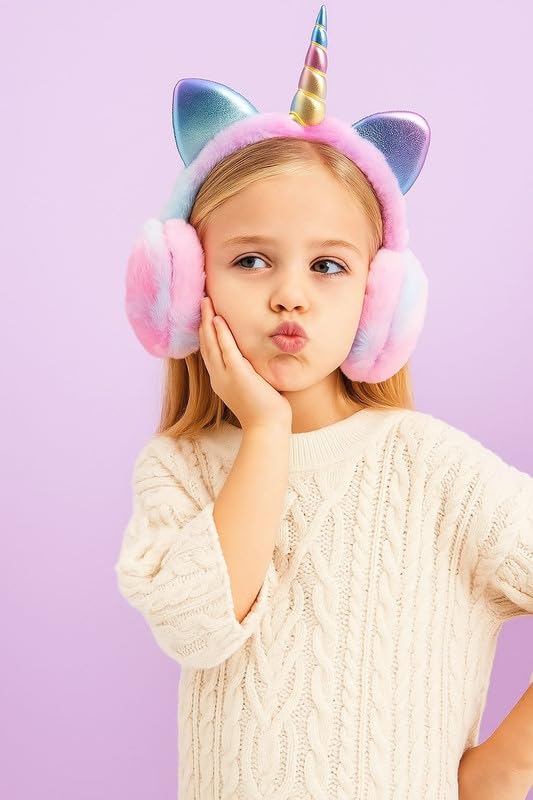 Krystle Magical Unicorn Earmuffs for Kids (Pink,Free Size) - Image 2