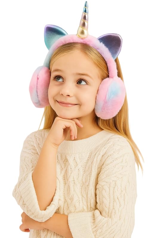 Krystle Magical Unicorn Earmuffs for Kids (Pink,Free Size) - Image 1