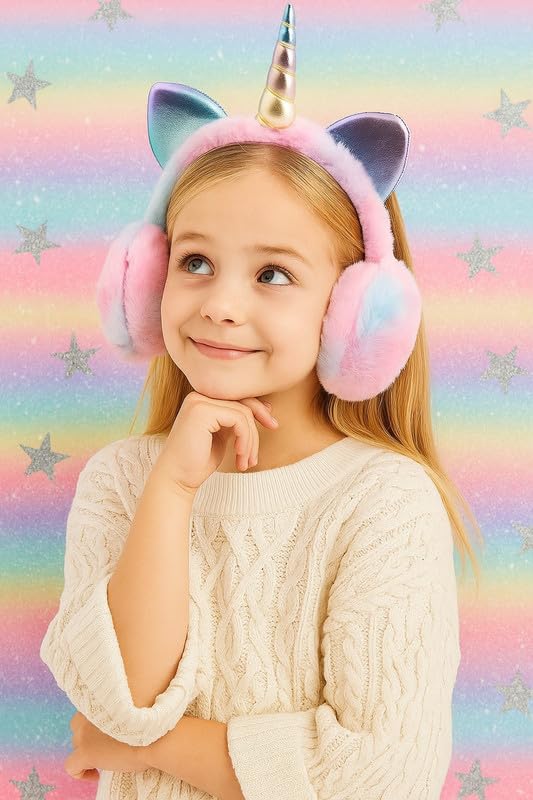Krystle Magical Unicorn Earmuffs for Kids (Pink,Free Size) - Image 4