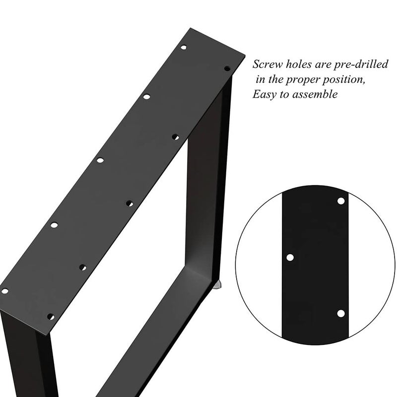 HOMEKAYT HOMEKAYT Black Industrial Metal Table Legs 28H Heavy Duty Adjustable Set of 2 for Office Dining Coffee Computer TV DIY Tables  - Image 3
