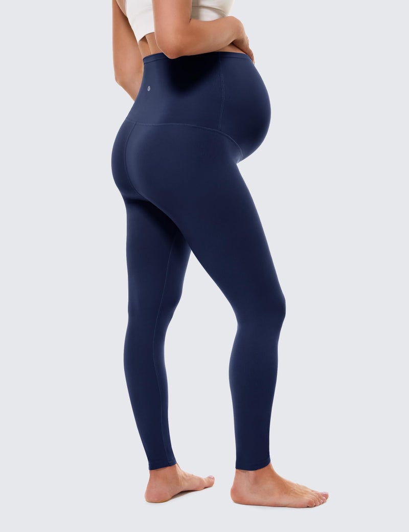 Buttergene Womens Clouduxi Maternity Leggings Over The Belly 25'' Soft Workout Activewear Yoga Pregnancy Pants Clothes Navy - Image 3