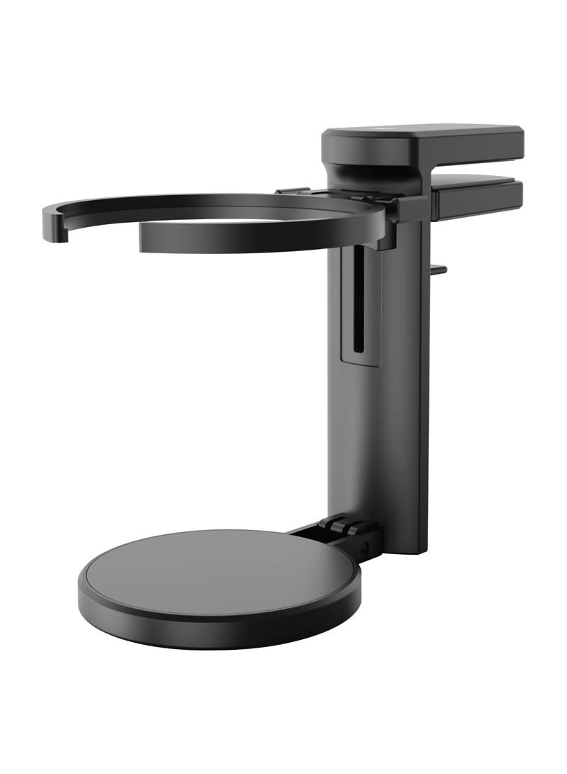 BSON Multi Use Cup Holder with Strong Clip and Adjustable Hook - Universal Fit for Strollers Desks Bikes and More - Non Slip Silicone Pad and Durable Travel Ready Design - Image 1