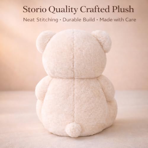 Storio Soft Plush 30 CM Beige Teddy Bear Stuffed Toy | Cute Heartbeat Teddy Bear Plush Doll | Valentine Gift, Birthday Gift Special | Soft Hug Toy for Kids, Girls & Loved Ones - Image 3