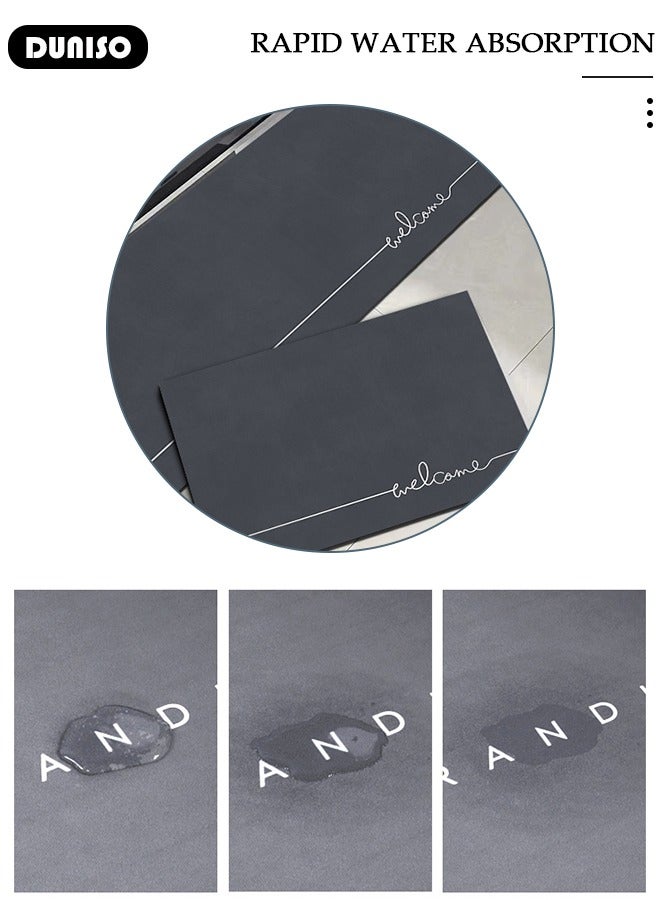 DUNISO Diatom Mud Bath Mat Set Bathroom Kitchen Rug Mat Extra Soft and Absorbent Bath Rugs Non-Slip Quick Drying Floor Bath Tub Mat for Bathroom Floor Tub and Shower 50*80CM+50*160CM - Image 5