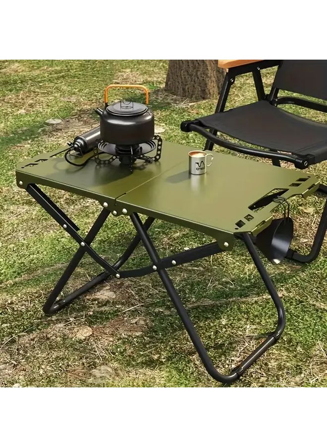 1pc Black Portable Foldable Camping Table Lightweight Sturdy Outdoor Travel Picnic - Image 1