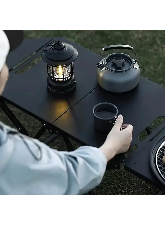 1pc Black Portable Foldable Camping Table Lightweight Sturdy Outdoor Travel Picnic - Image 4