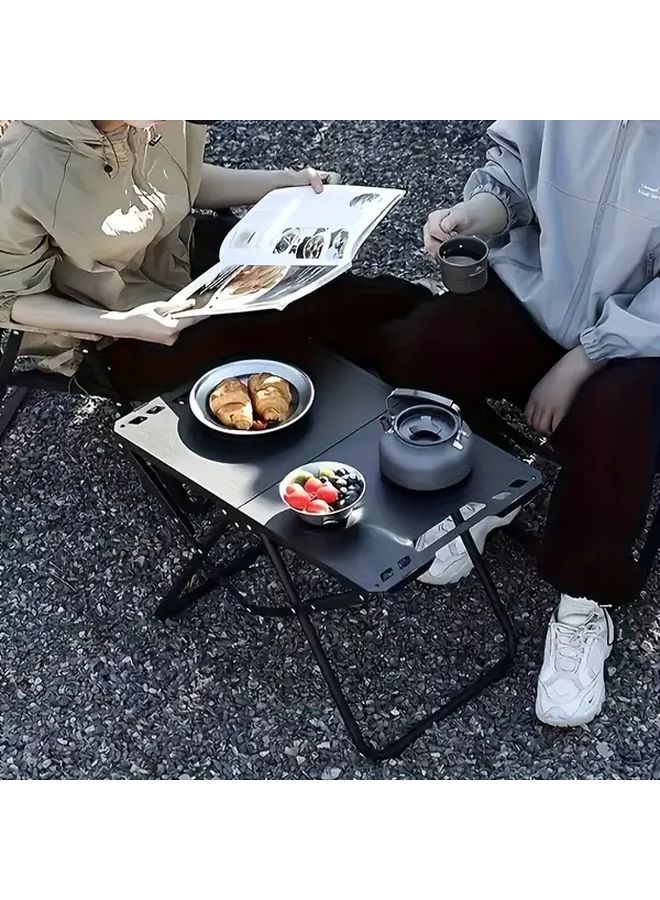 1pc Black Portable Foldable Camping Table Lightweight Sturdy Outdoor Travel Picnic - Image 5