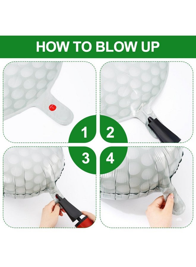 Whaline مجموعة زينة موضوع رياضة الجولف من واهلين 60 قطعة بالونات فويل جولف 18 بوصة بالونات لاتكس زرقاء داكنة وخضراء 12 بوصة بالونات كونفيتي لامعة لحفلات الزفاف وأعياد الميلاد وحفلات استقبال المواليد وزينة المنزل - Image 3