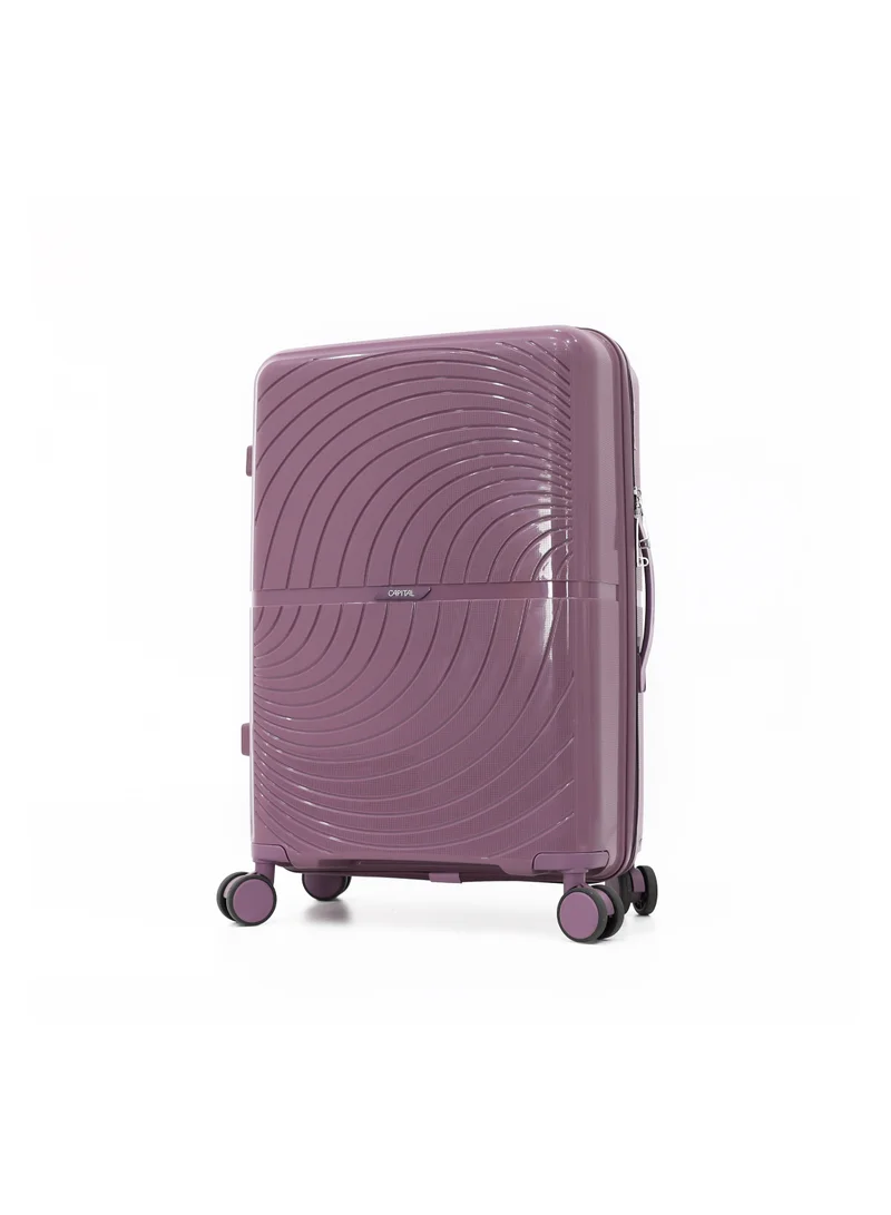 CAPITAL Unbreakable Hardshell PP Luggage Set with 8 Wheels Thick Shell Multi Layer PP 5 Piece Set,Purple (BC-12",S-20",M-24",L-28",XL-32")