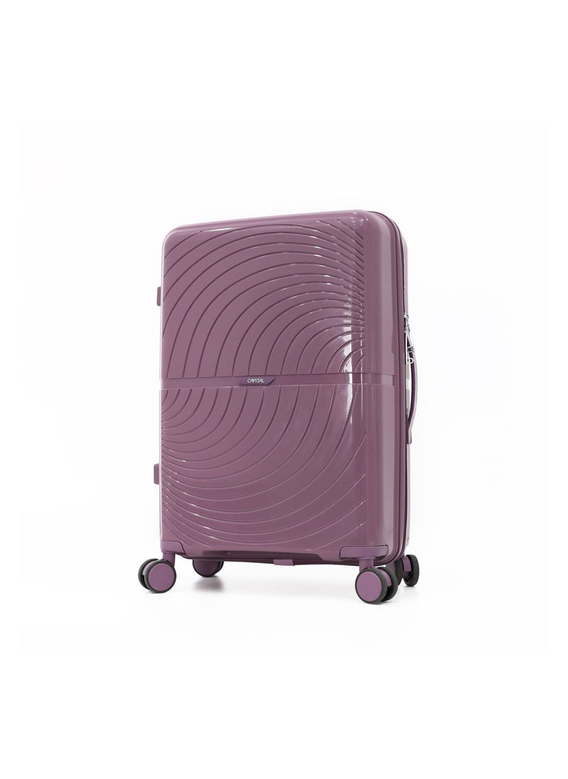 CAPITAL Unbreakable Hardshell PP Luggage Set with 8 Wheels Thick Shell Multi Layer PP 5 Piece Set,Purple (BC-12",S-20",M-24",L-28",XL-32")  - Image 2