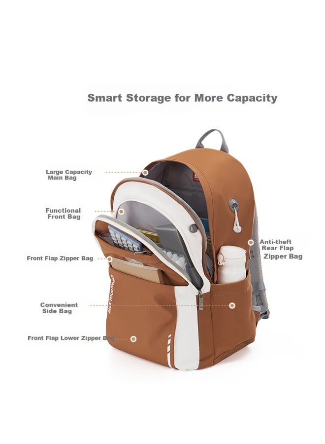 OIWAS Aihua Mochi Bag, High School Student Backpack, Jd Self-operated, Women's Double Shoulder Bag, Men's College Student Travel Large Capacity Backpack, Orange - Image 3