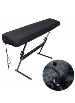 61 Keys Piano Keyboard Dust Cover Adjustable Electric Piano Keyboard Covers for Digital Electric Pianos Full Cover Elastic Lock Music keyboard Protector Cover (Black)