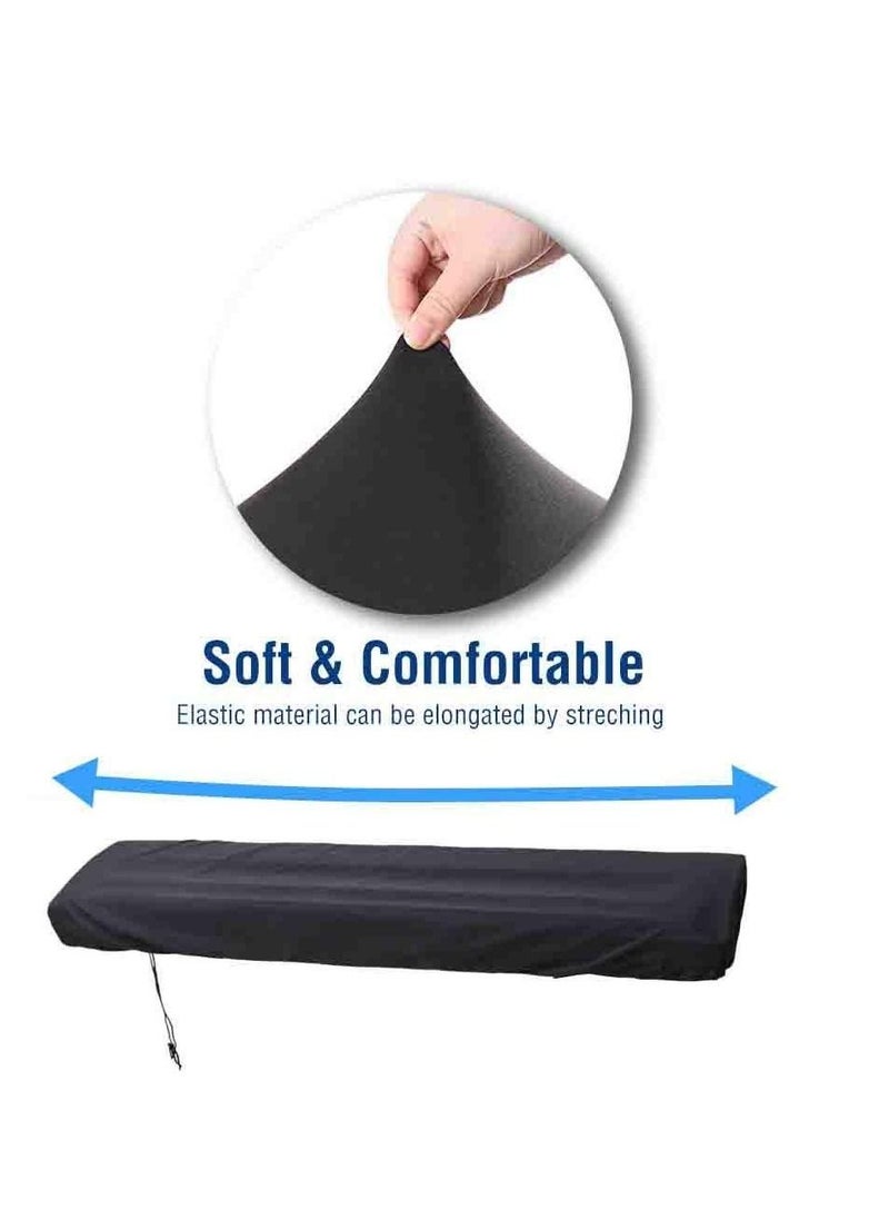 null - 61 Keys Piano Keyboard Dust Cover Adjustable Electric Piano Keyboard Covers for Digital Electric Pianos Full Cover Elastic Lock Music keyboard Protector Cover (Black) - Image 1