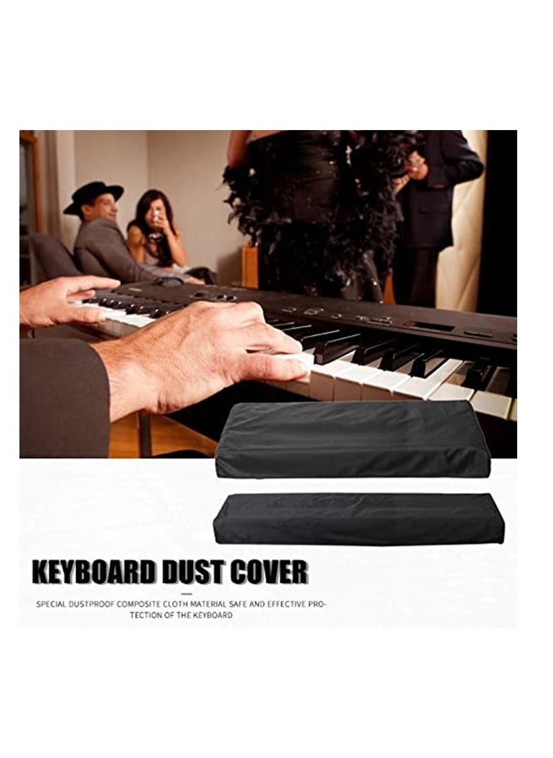 null - 61 Keys Piano Keyboard Dust Cover Adjustable Electric Piano Keyboard Covers for Digital Electric Pianos Full Cover Elastic Lock Music keyboard Protector Cover (Black) - Image 1