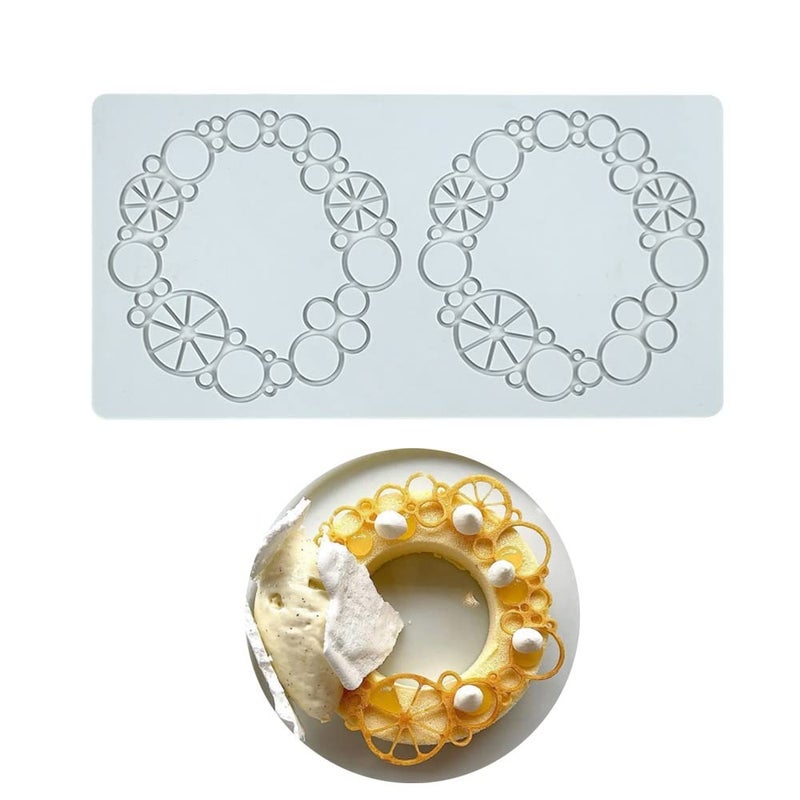 TUKE Silicone Molds 3D Hollow Leaf Chocolate Molds Honeycomb Bee Candy Mold Flower Pattern Fondant Mold Cake Topper Sugar Craft Decoration (K_Lemon_10.4 * 5.28 * 0.12inch) - Image 1