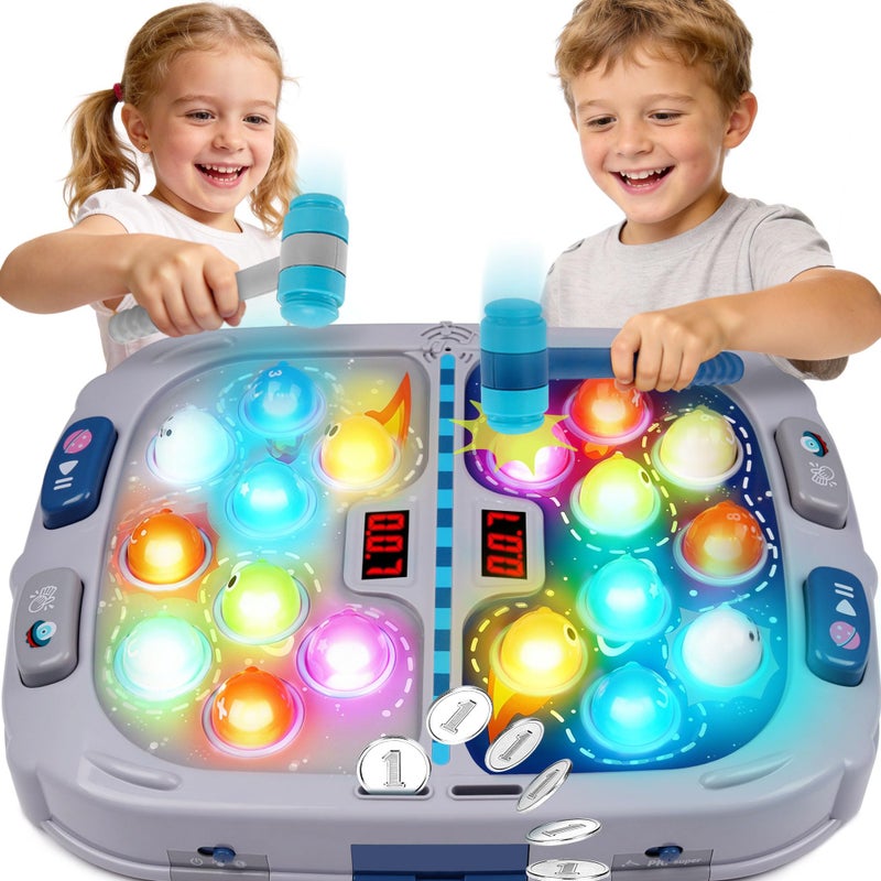Pafolo Whack Game MoleToys for 3 Year OldBirthday Gifts for 3 4 5 6 Year old BoysBoys Toys Age 3Toddler Gifts2 Player Game ToyLarger 1115in Whack Toy with 5 Modes9 Speeds54 Levels and LightSounds - Image 3