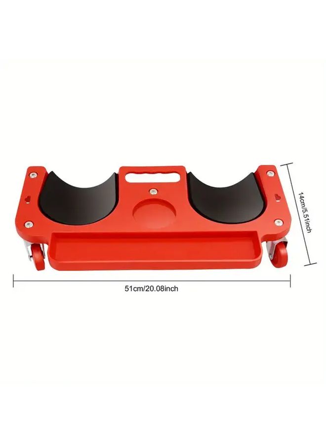 Universal Rolling Knee Creeper With Durable Red Knee Pads 360 Degree Swivel Wheels And Tool Tray Multi Purpose ABS Wheelchair Kneeling Platform 5 Swivel Casters Comfortable Black Kneeling Pad Mechanics Carpenters Flooring Auto Repair - Image 2