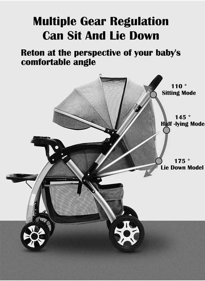 ZCM-HAPPY - Lightweight Baby Stroller With Extended Canopy Easy One Hand Fold And Locking System For Newborn To 3 Years Age Babies - Image 1