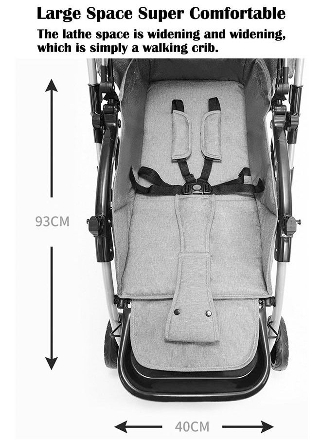 ZCM-HAPPY - Lightweight Baby Stroller With Extended Canopy Easy One Hand Fold And Locking System For Newborn To 3 Years Age Babies - Image 1