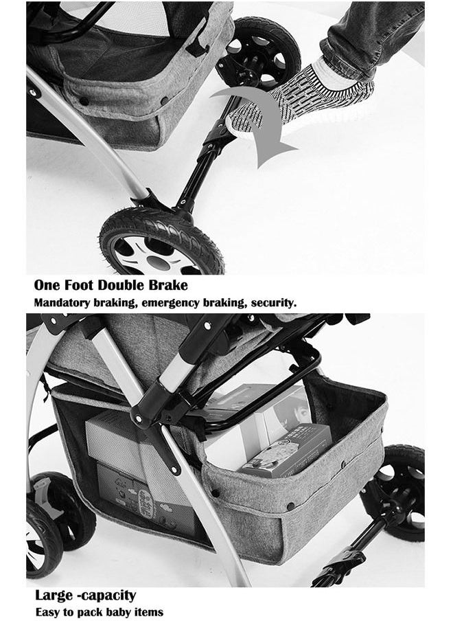 ZCM-HAPPY - Lightweight Baby Stroller With Extended Canopy Easy One Hand Fold And Locking System For Newborn To 3 Years Age Babies - Image 1