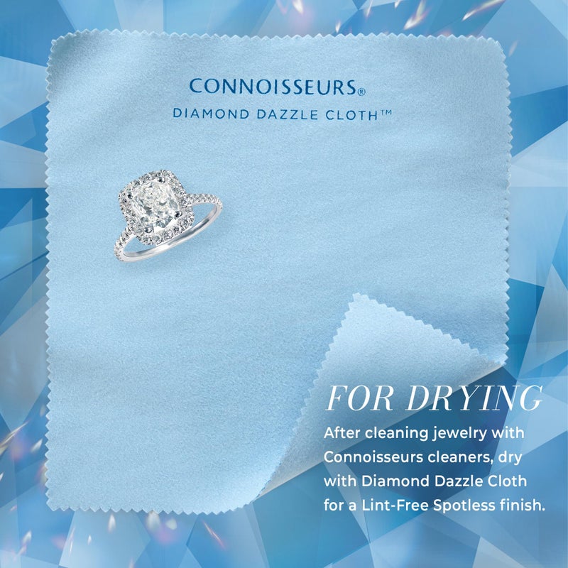 CONNOISSEURS Diamond Dazzle Cloth for Jewelry and Precious Stones - 3 Pack - Ultrasoft Microsuede Jewelry Cleaner Cloth - Includes Travel Case - Image 4