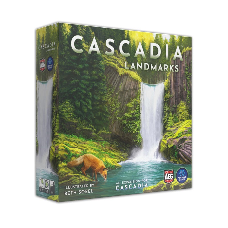 AEG Flatout Games Cascadia Landmarks Expansion for AwardWinning Board Game Cascadia Easy to Learn Quick to Play Ages 10 Adds 5th 6th player