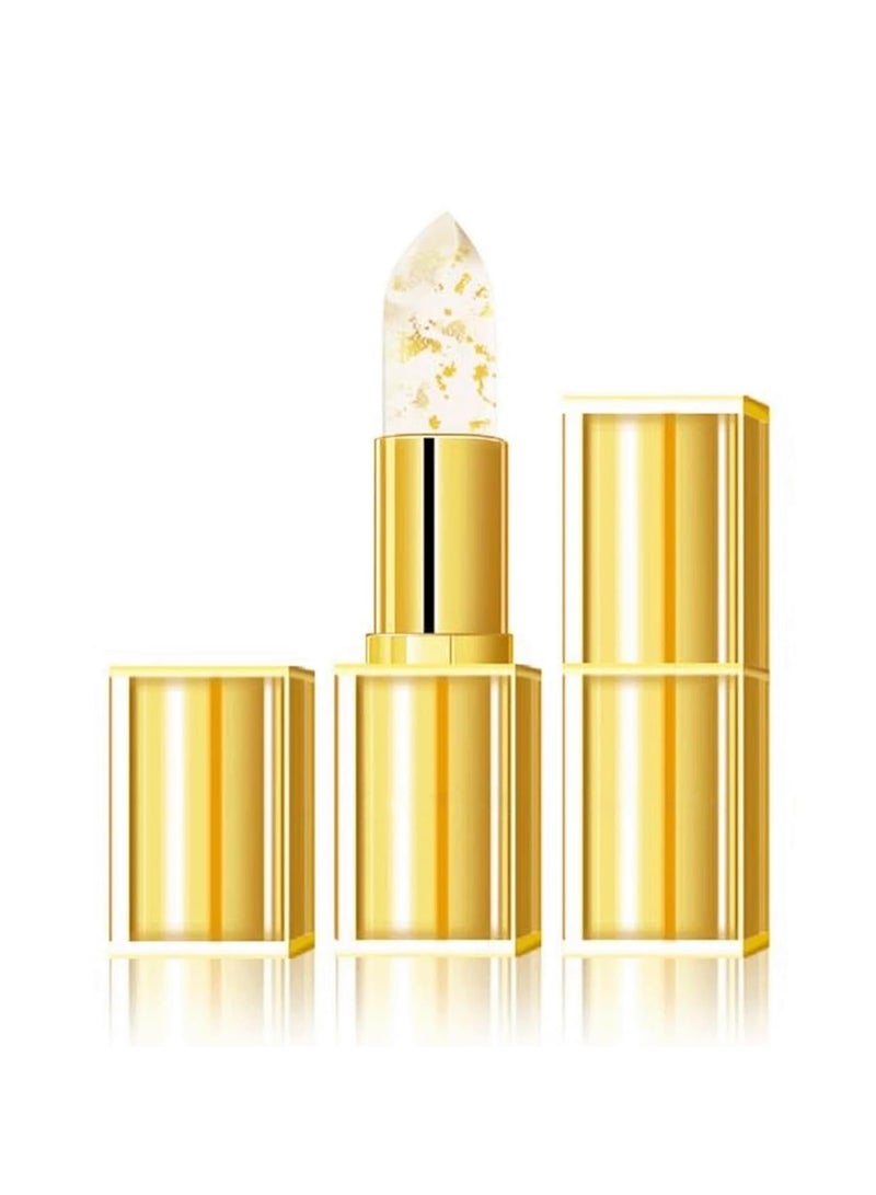 ATRJSZ Color Changing Lipstick, Gold Crystal Color Changing Lipstick, Transferproof Colors Changings Transparente Lipsticks, Long Lasting 24 Hours, Moisturizing Lip Balm (1pcs) - Image 1