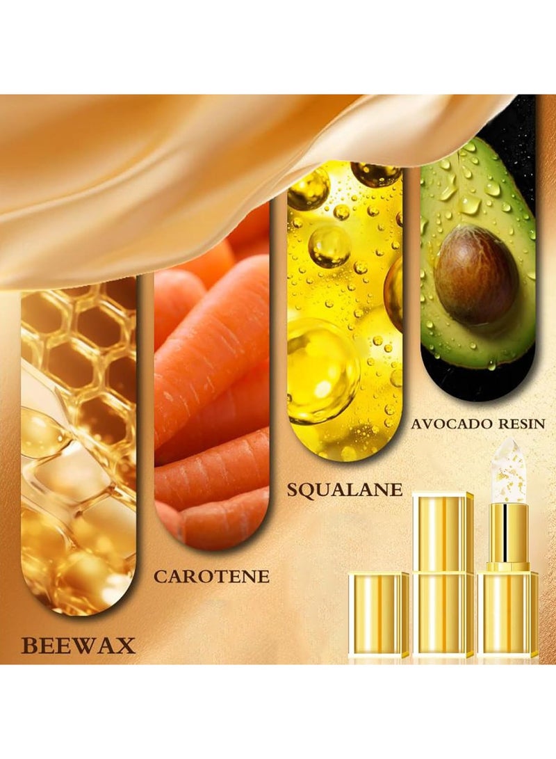 ATRJSZ Color Changing Lipstick, Gold Crystal Color Changing Lipstick, Transferproof Colors Changings Transparente Lipsticks, Long Lasting 24 Hours, Moisturizing Lip Balm (1pcs) - Image 5