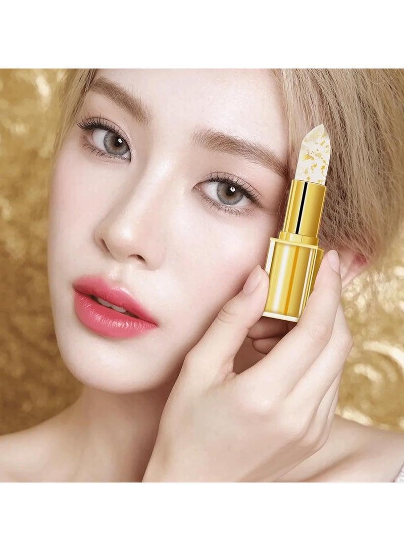 ATRJSZ Color Changing Lipstick, Gold Crystal Color Changing Lipstick, Transferproof Colors Changings Transparente Lipsticks, Long Lasting 24 Hours, Moisturizing Lip Balm (1pcs) - Image 2
