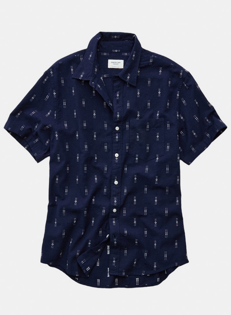 American Eagle AE Short-Sleeve Button-Up Shirt - Image 3