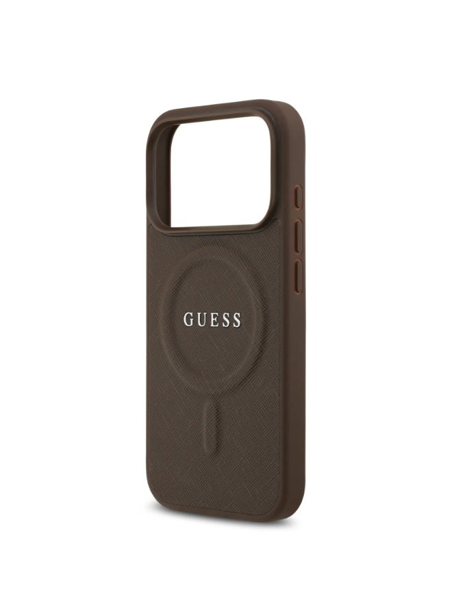GUESS iPhone 17 Pro and 17 Pro Max Case - Guess MagSafe PU Saffiano Leather With Classic Logo - Image 4