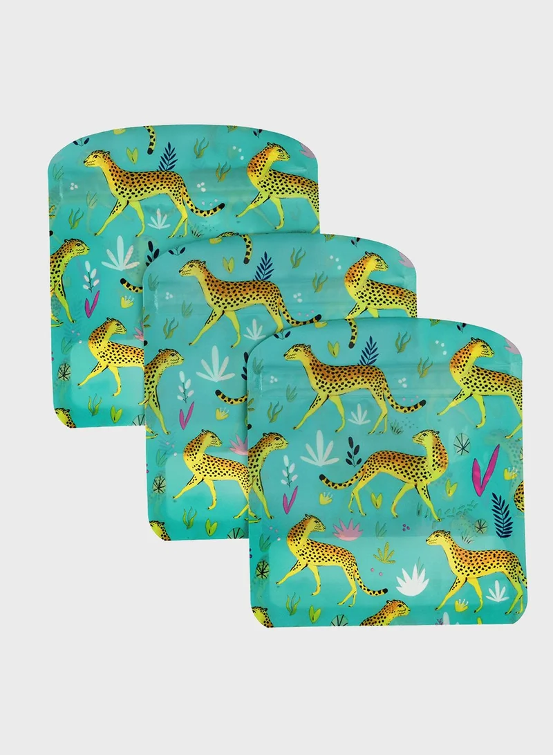 Rex London Set Of 3 Cheetah Snack Bags