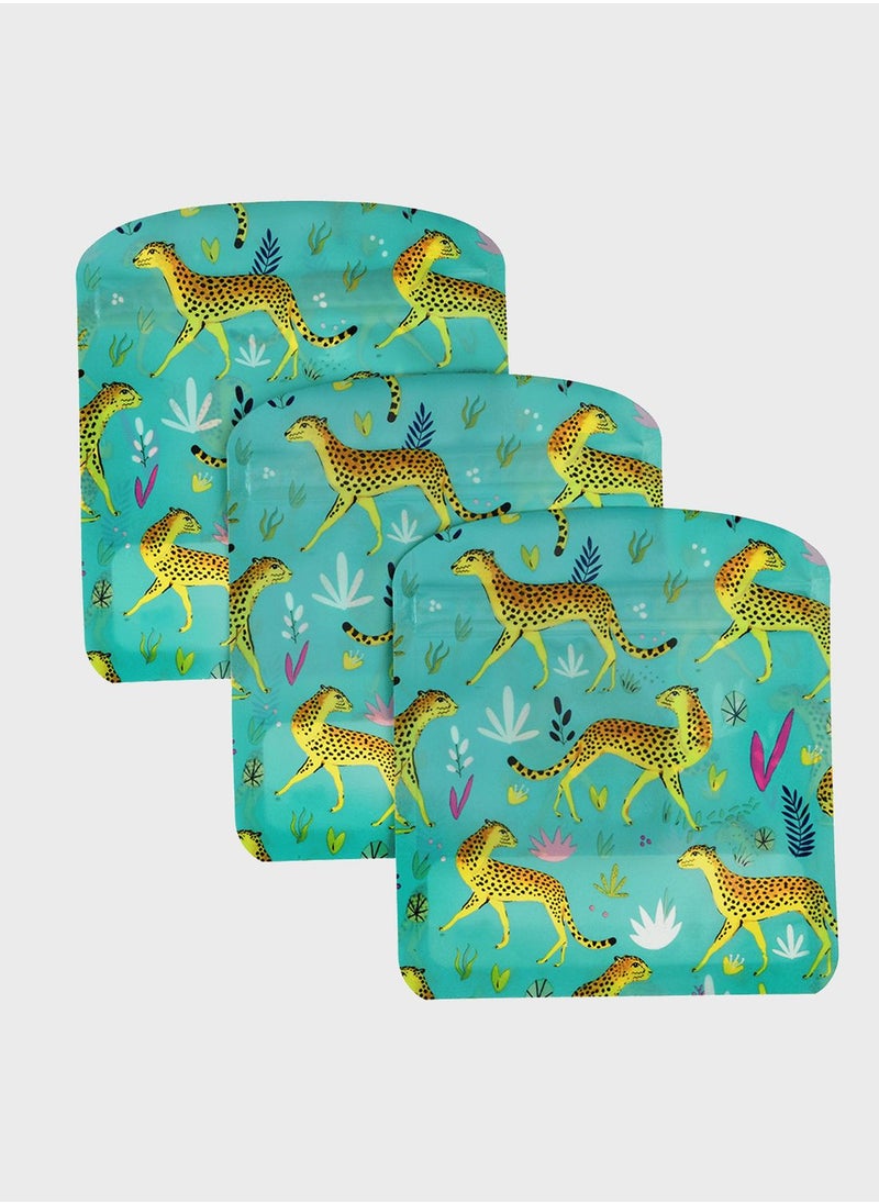 Rex London - Set Of 3 Cheetah Snack Bags - Image 1