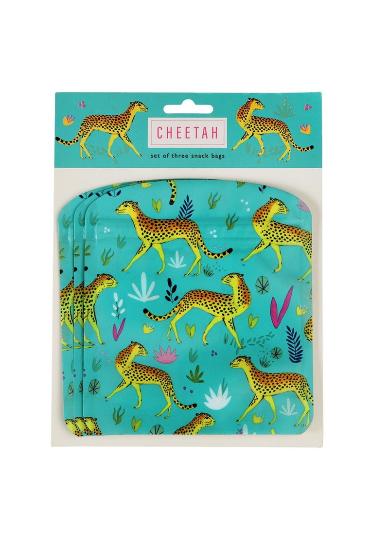 Rex London - Set Of 3 Cheetah Snack Bags - Image 1