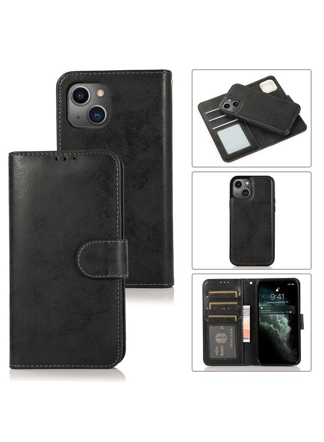 Zaboon Case For iPhone 13 mini Retro 2 in 1 Detachable Magnetic Horizontal Flip TPU + PU Leather Case with Holder & Card Slots & Photo Frame & Wallet - Image 1