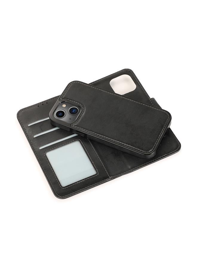 Zaboon Case For iPhone 13 mini Retro 2 in 1 Detachable Magnetic Horizontal Flip TPU + PU Leather Case with Holder & Card Slots & Photo Frame & Wallet - Image 4