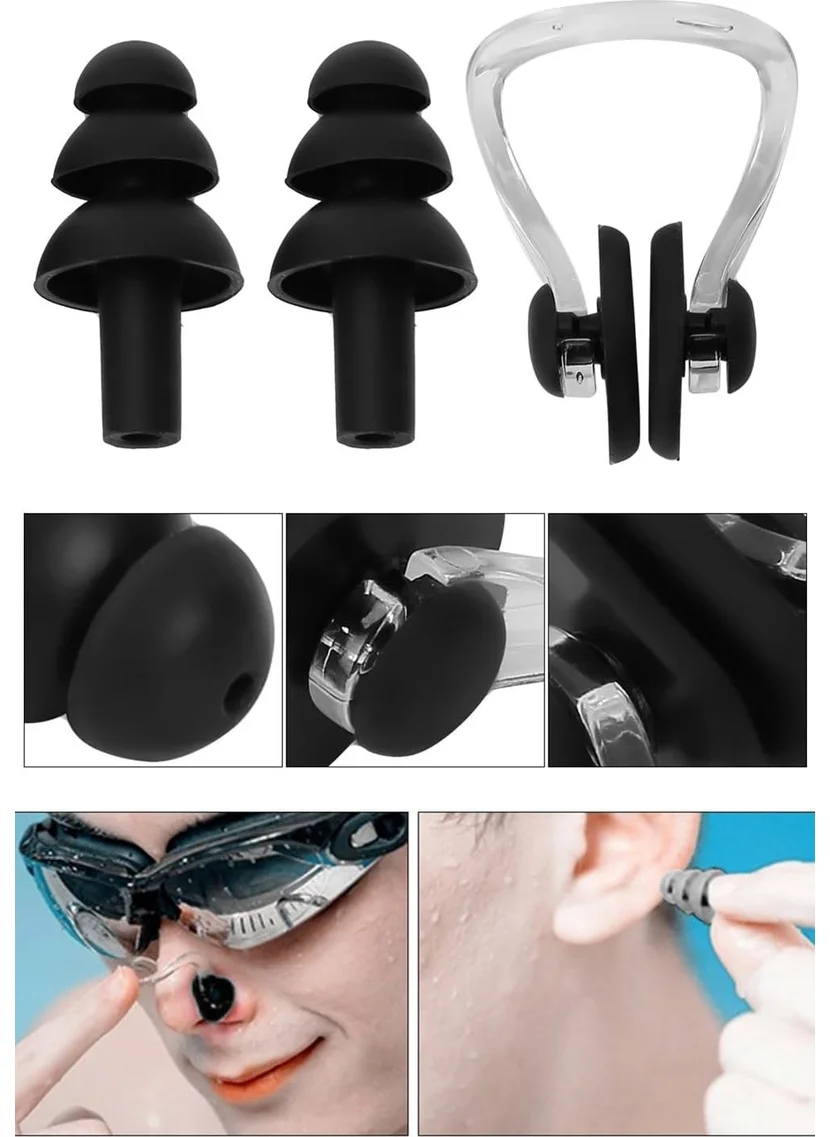 Boldy 2-Piece Ear Plugs and Nose Clips Set - Ear Nose Plug Silicone Set - Deniz Ear Plug Nose Clip - Ear Plug And Nose Clips Set Of 2 -