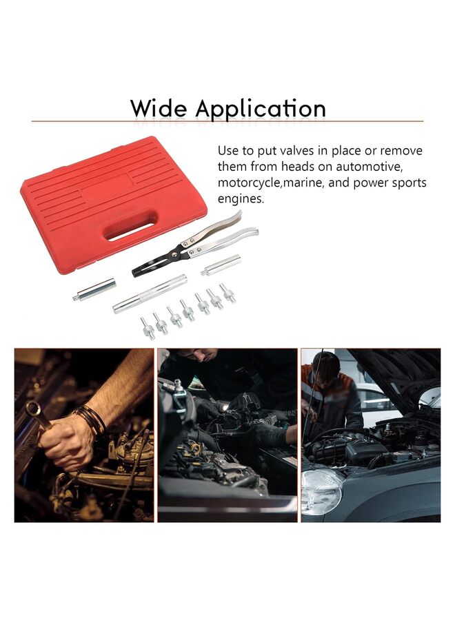 أداة إزالة وتركيب سدادة ساق الصمام، مجموعة أدوات إصلاح محرك السيارة مع كماشة ومقابس القيادة ومقبض القيادة والمحولات - Image 3