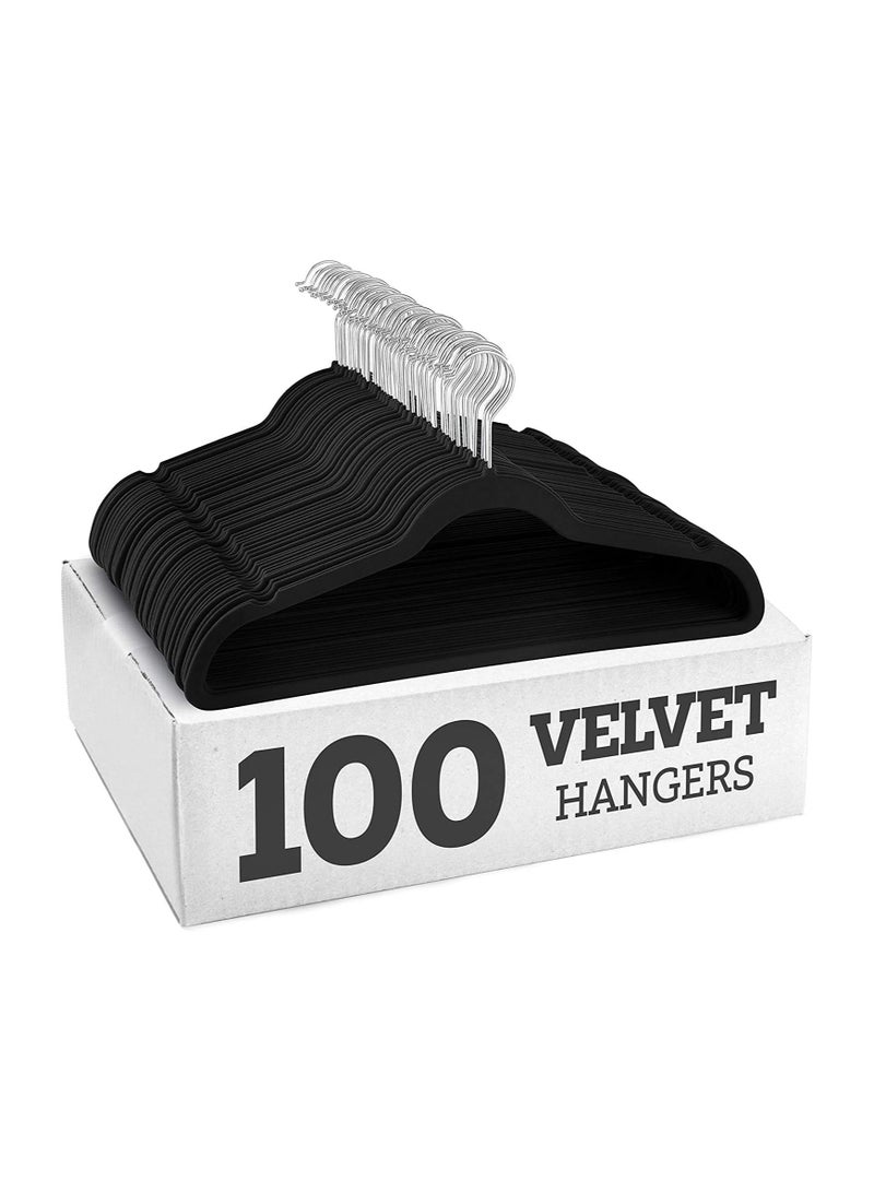 BLOOMING TIME Velvet Non Slip Suit Clothes Hangers,360° Rotating Hook(100pc) - Image 1