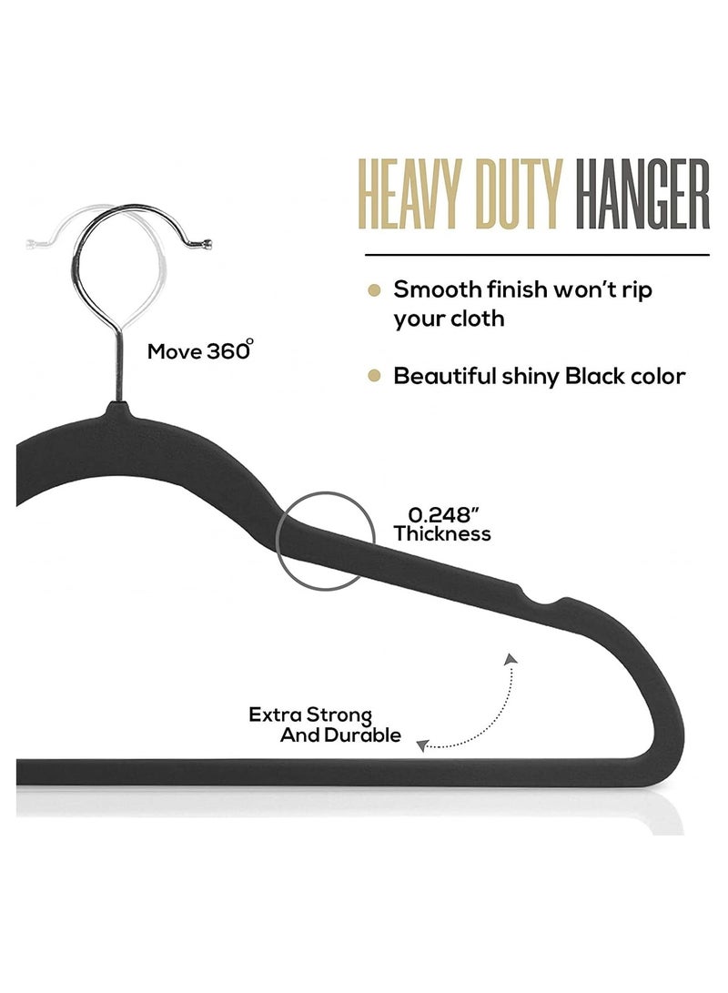BLOOMING TIME Velvet Non Slip Suit Clothes Hangers,360° Rotating Hook(100pc) - Image 3